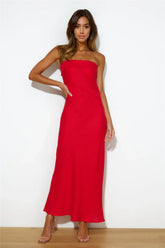 Chilling On My Own Maxi Dress Red